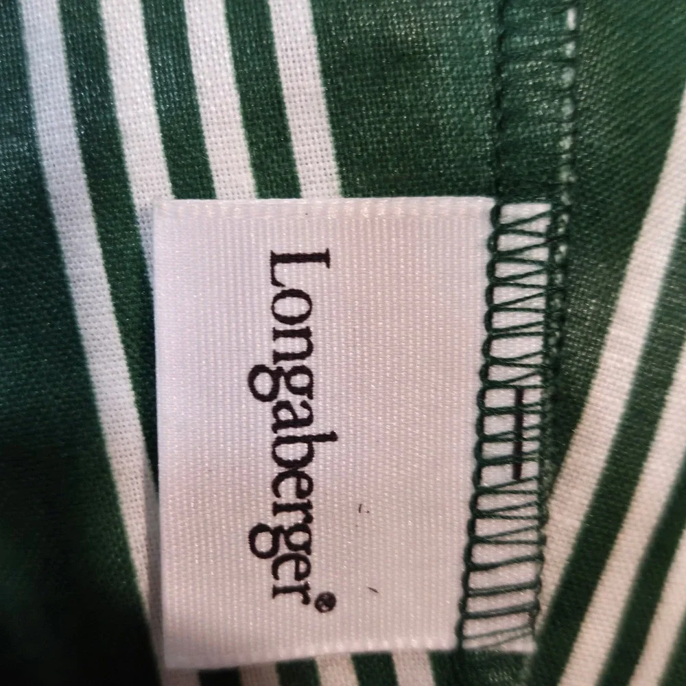 Longaberger 1999 Christmas Collection Popcorn Basket Green Liner Protector 48712
